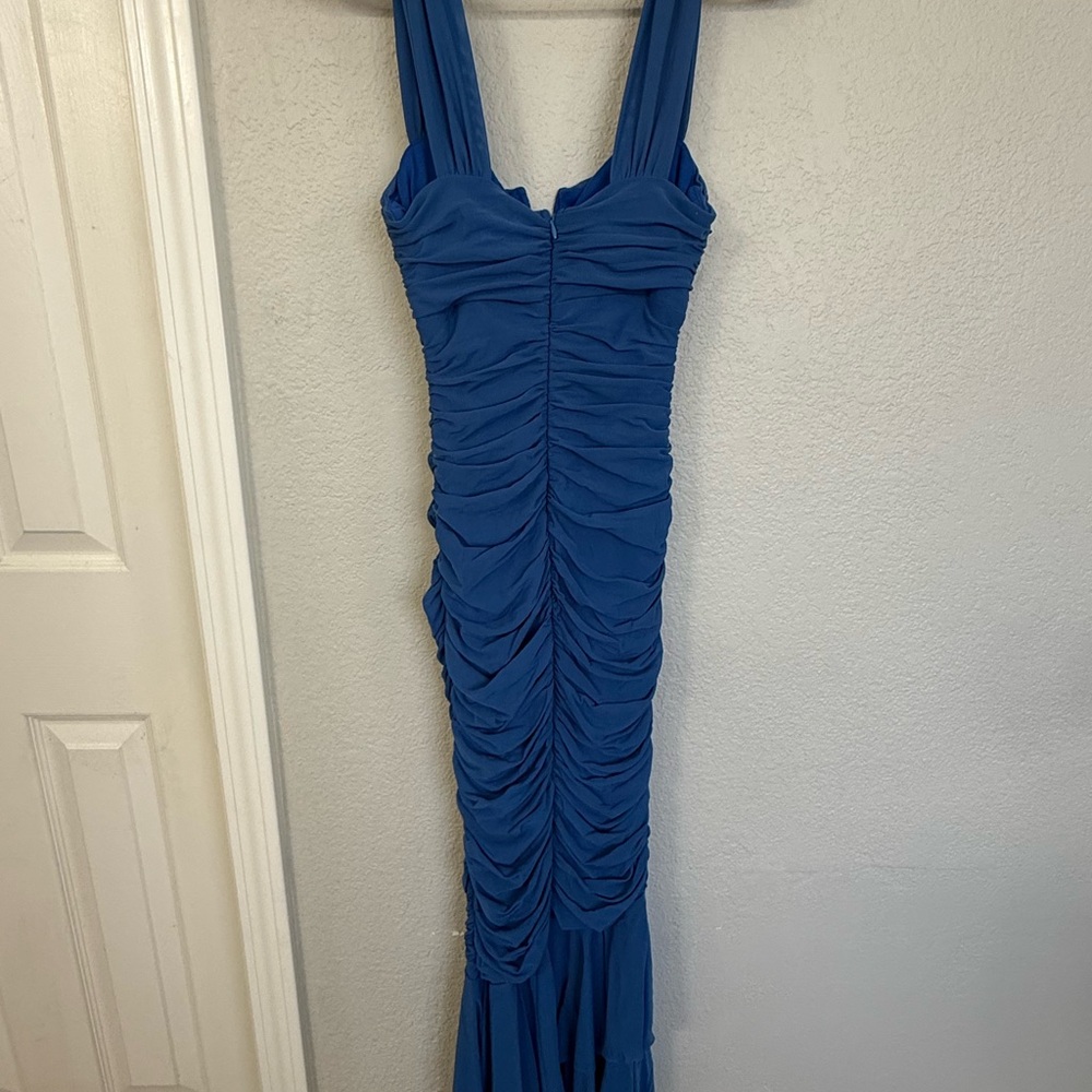 Hello Molly Royal Blue Ruched Maxi Dress with Cutout - Picture 5 of 7